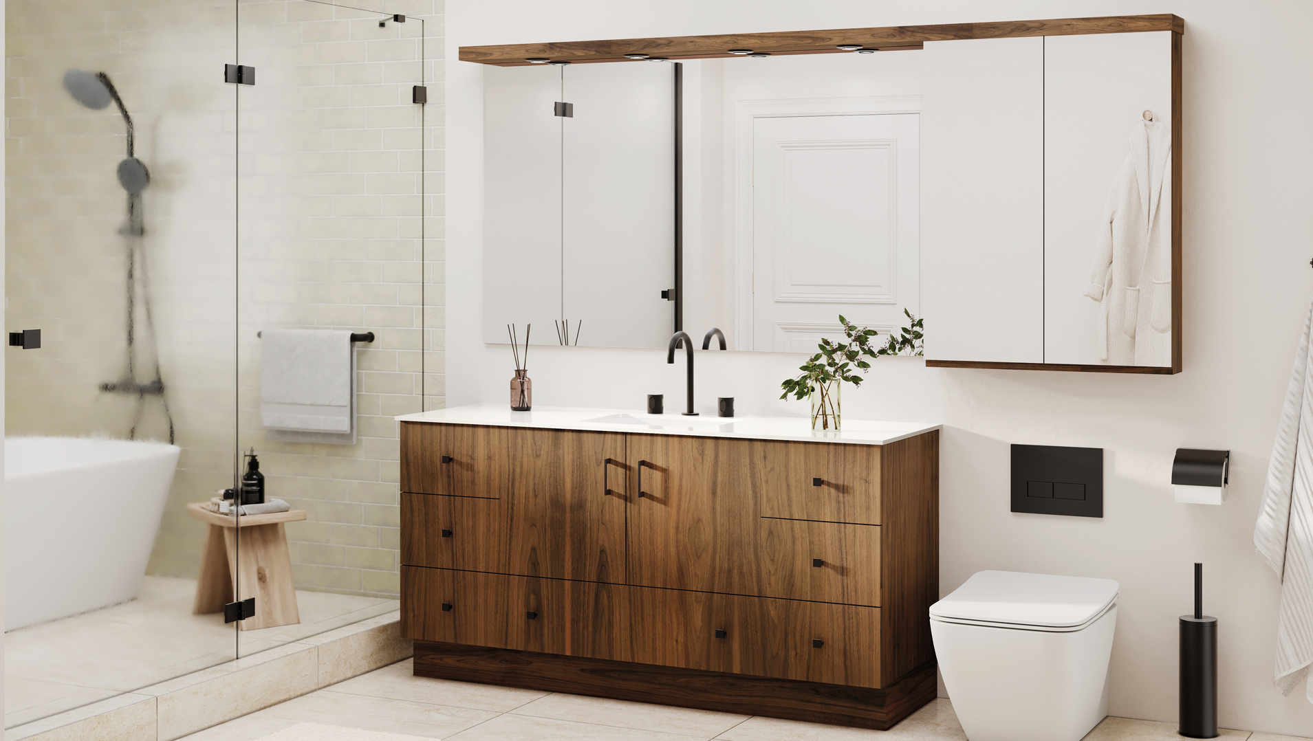 Blogue vignette Essentia Lart des contrastes pour une salle de bain