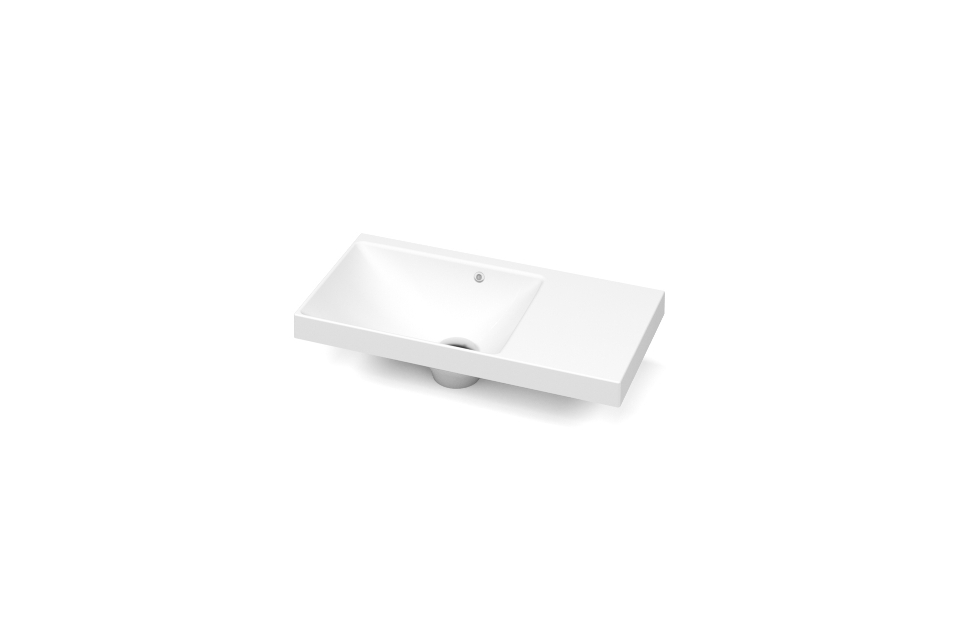 Plan lavabo Pure Solid Mini 12 2po decentre dr MLOD2412 angle