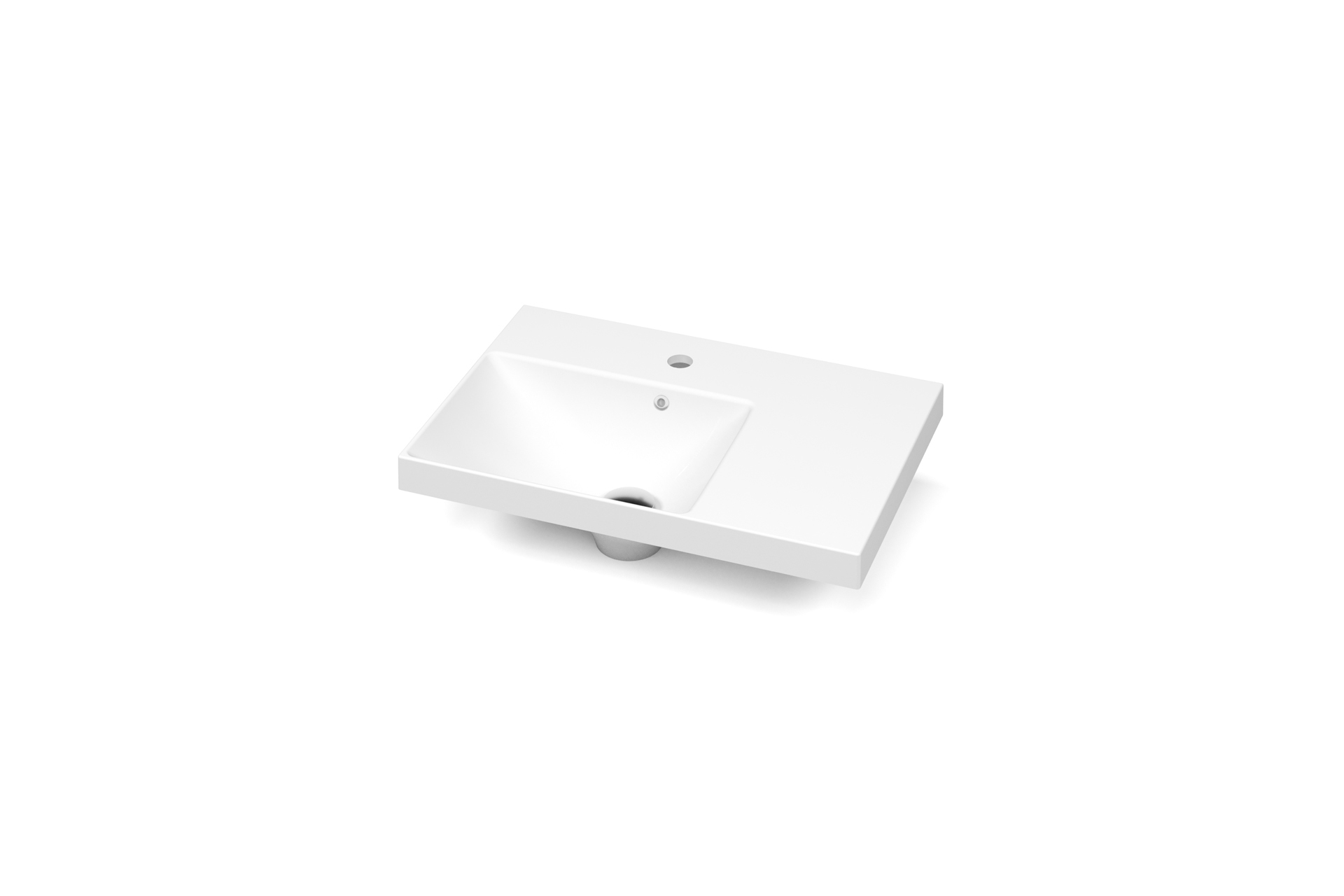Plan lavabo Pure Solid Mini 16 2po decentre dr MLOD2416 angle