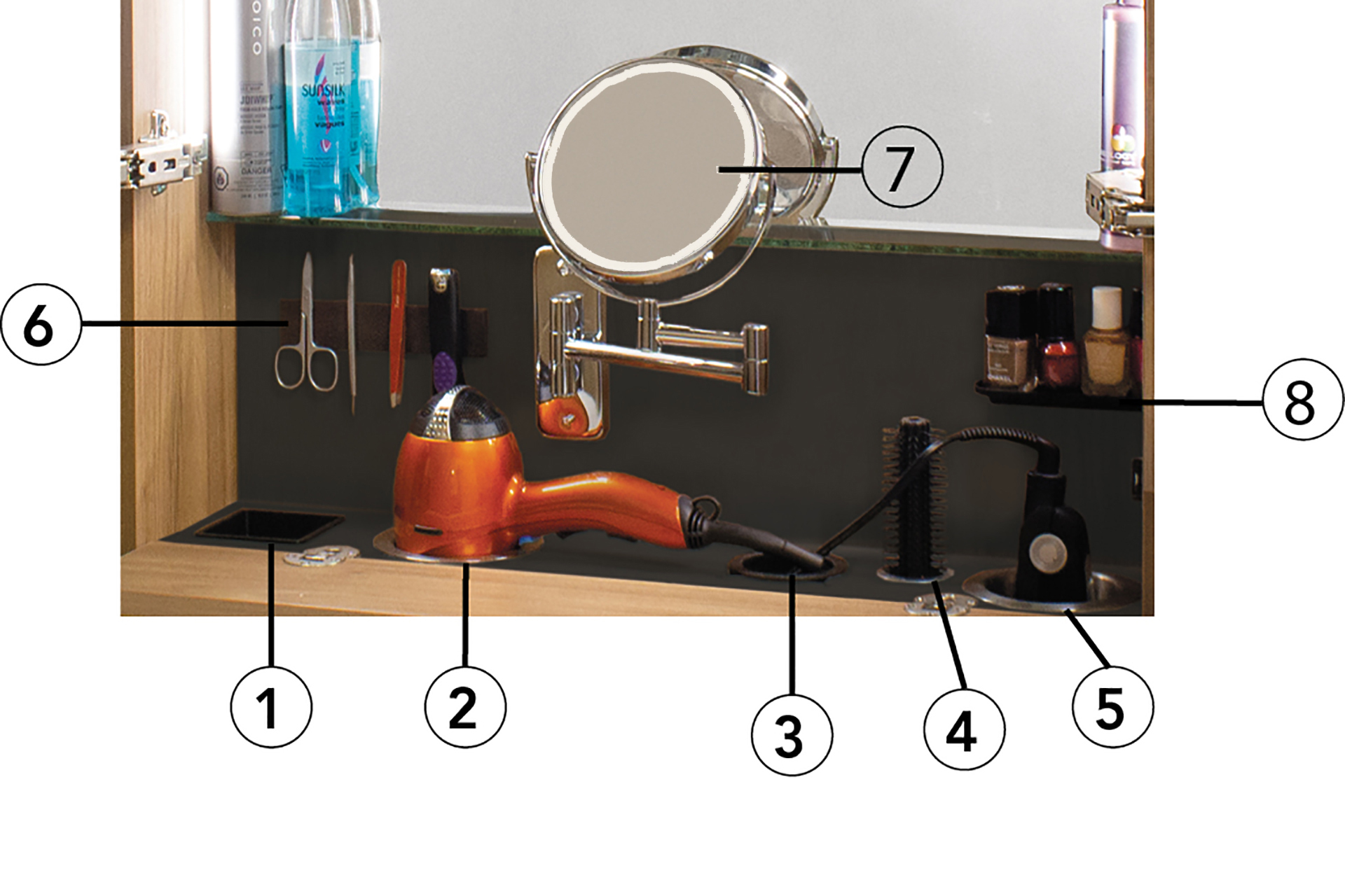 Vanico Essentia coiffeuse accessoires inclus 5