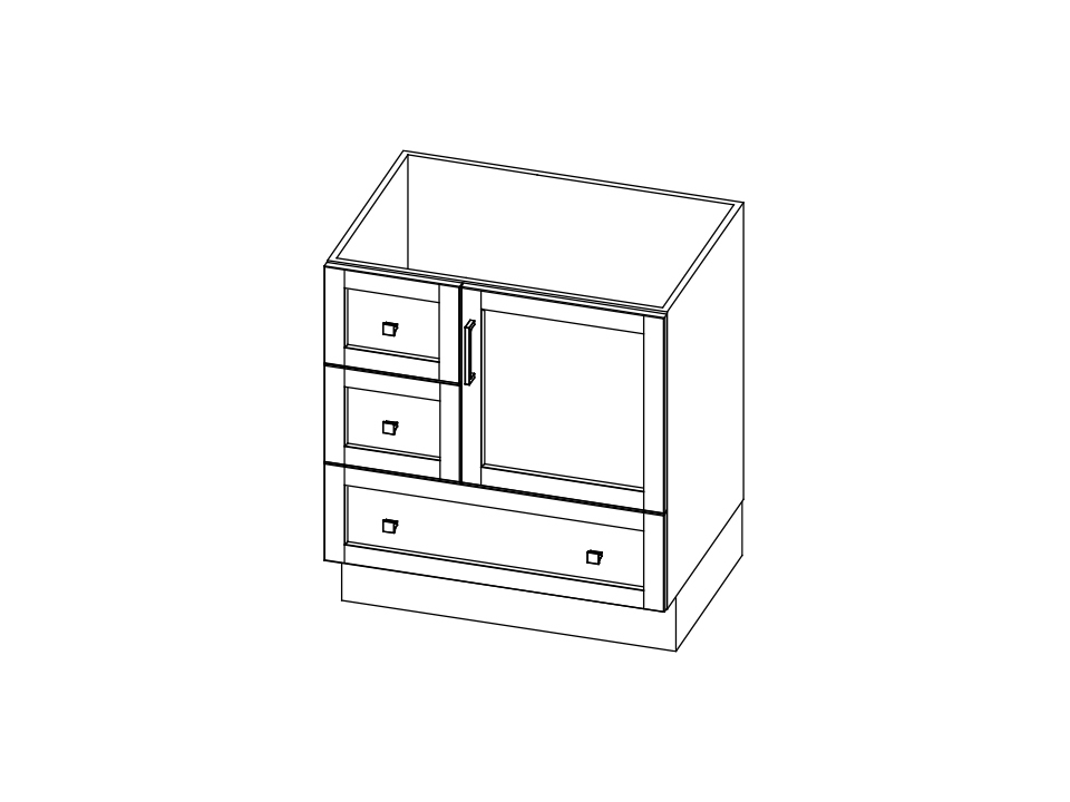 Essentia Trans Shaker meuble lavabo ES90 B514