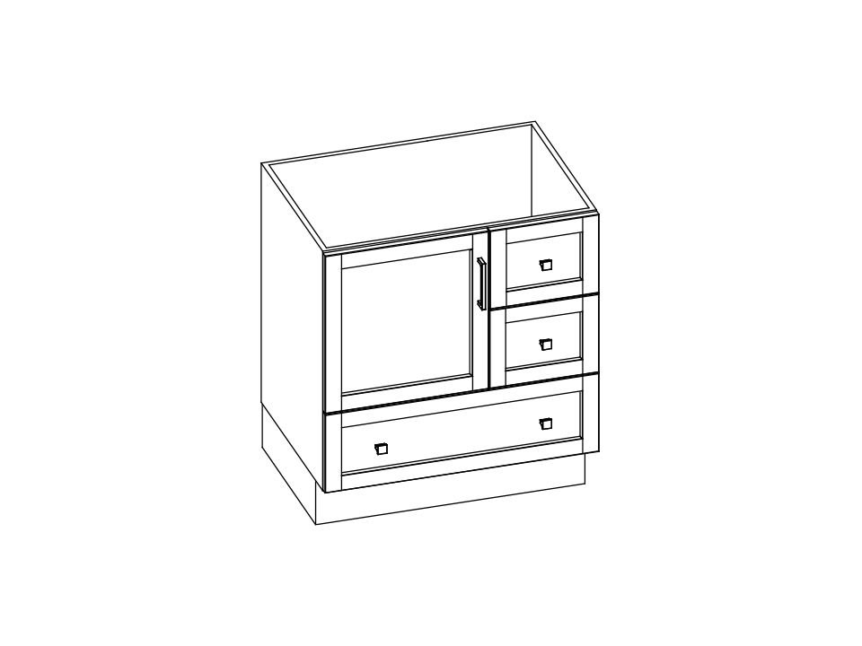 Essentia Trans Shaker meuble lavabo ES90 B515