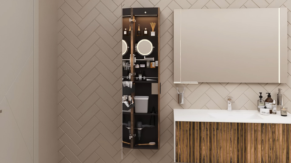 Skyline dressing station for full height medicine cabinet
